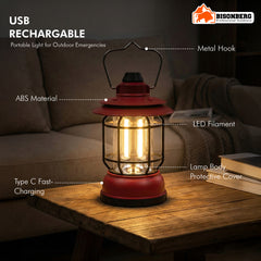 Rechargeable Vintage Camping Lantern – COB LED Outdoor Light image 3