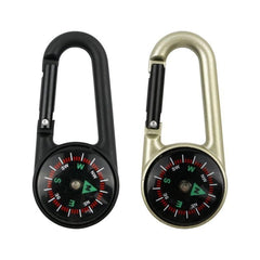 3 in1 Multifunction Compass Carabiner Clip Keychain Thermometer Guiding Keyring for Outdoor Hiking Camping Climbing Hunting Travelling, Pack of 1 image 2
