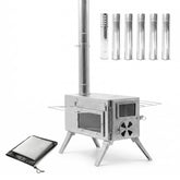 Stainless Steel Camping Wood Stove – Portable Outdoor Tent Heater & Cooker image 0