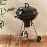 Portable Charcoal BBQ Grill with Lid & Wheels – Outdoor Kettle Barbecue image 0