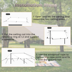 3 * 3m Canopy Tent Kit for Outdoor Camping, Gazebo with Assembly Accessories, UPF 50+ Sunshade Camping Tent for Camping, Gazebo Canopy Outdoor Tent, Portable & Heavy Duty Waterproof Tent image 3
