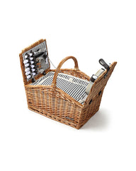 Handwoven Wicker Picnic Basket with Lid & Carry Handle | Rustic Storage & Outdoor Camping Basket image 3