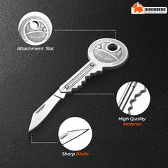 Key Pocket Knife, Stainless Steel Mini Cutter Tool for Unpacking, Camping, Multipurpose Use image 1
