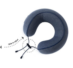 Neck Pillow with Sleeping Eye Mask Combo for Travelling Airplane Travel Pillow Comfortable Head Rest Neck Holder Pillow - Blue image 2