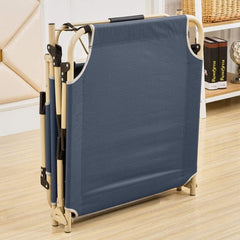 Portable Folding Bed Cot | Adjustable Recliner with Pillow | Multi Position Relax Folding Recliner Chair with Headrest for Camping Outdoor Activities - Alloy Steel, 193x28cm image 2
