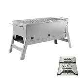 Portable Stainless Steel Charcoal BBQ Grill – Foldable Outdoor Camping Barbecue image 0