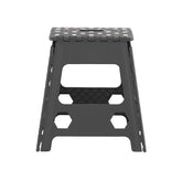 Folding Grey Step Stool 15-Inch Height with Anti-Slip Dots for Added Safety (Grey) image 0