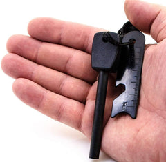 Spark Fire Starter, Thick Bushcraft Survival Firesteel Rod with Flint Striker Ruler Serrated Striker Rapid Camp Fire Maker Kit Serrated Edge with Bottle Opener image 1