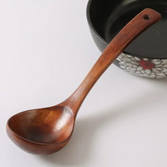 Handmade Wooden Non-Stick Serving Spoons for Cooking Dosa/Roti/Chapati Kitchen Tools Utensil, 1 Piece image 2
