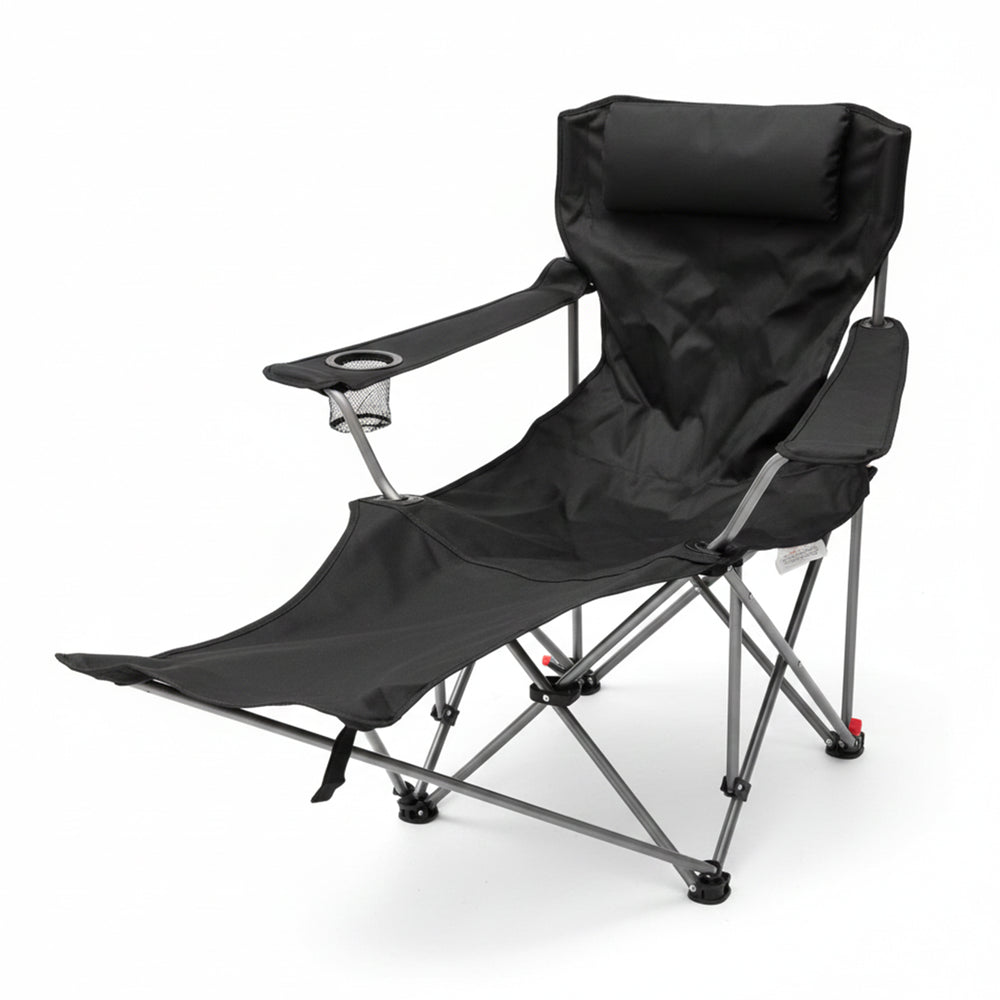 Reclining Camping Chair with Footrest – Portable Outdoor Lounge Seat image 0