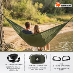 Outdoor Camping Hammock with Straps & Carabiners – Portable Lightweight Hammock image 3