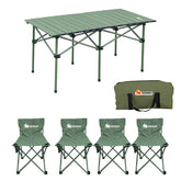 BISONBERG Aluminium Folding Camping Table Adjustable Height Table for Camping, Fishing, Hiking, Travel, Picnic, Beach - Aluminum (Square) image 0
