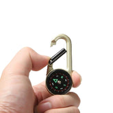 3 in1 Multifunction Compass Carabiner Clip Keychain Thermometer Guiding Keyring for Outdoor Hiking Camping Climbing Hunting Travelling, Pack of 1 image 0