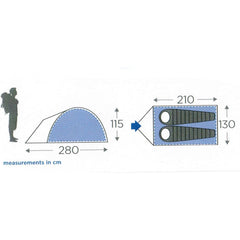 BISONBERG - GO Outdoor 2 Person Tent Rio 2 Tent - Waterproof & Windproof Tent image 1