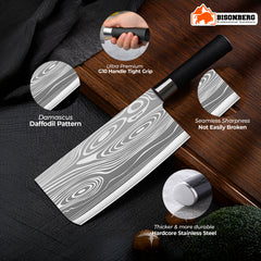 Stainless Steel Professional Kitchen Knife Set, Meat Knife, Chef's Knife with Non-Slip Handle for Home Kitchen and Restaurant 3 Piece Set image 1