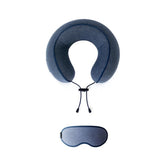 Neck Pillow with Sleeping Eye Mask Combo for Travelling Airplane Travel Pillow Comfortable Head Rest Neck Holder Pillow - Blue image 0