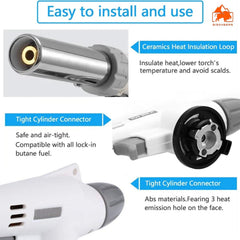 BisonBerg Auto Ignition Butane Gas Blow Torch for Outdoor |BBQ Tool Burner Flamethrower Welding Gun (Flame Gun) image 3