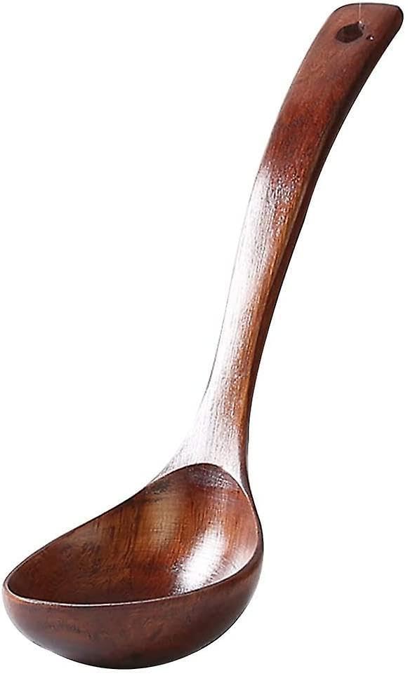 Handmade Wooden Non-Stick Serving Spoons for Cooking Dosa/Roti/Chapati Kitchen Tools Utensil, 1 Piece image 0