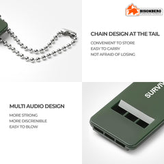 Whistle High Sound for Outdoor Survival with Chain, Three Tube High and MultiAudio Whistle, Emergency Whistle for Camping Hiking Adventure, Survival Gadgets - 1 pc image 1
