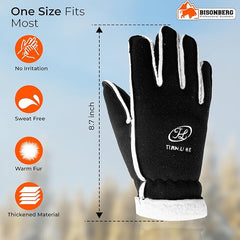 Winter Warm Men & Women Woolen Knitted Hand Gloves and Winter Wear Set Free Size - Protective Warm Hand Riding - Snow & Windproof image 2