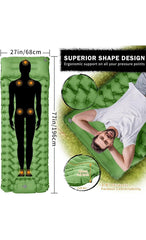 Sleeping pad for Camping, Mat with Built-in Foot Pump & Pillow, Inflatable Air Mattress, Compact Sleeping pad, Sleeping Mat for Hiking Traveling Tent image 1