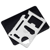 Stainless Steel Credit Card Survival Tool - 11 In One Multipurpose Beer Bottle Opener Portable Wallet Size Ultimate Pocket Multitool image 0