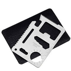Stainless Steel Credit Card Survival Tool - 11 In One Multipurpose Beer Bottle Opener Portable Wallet Size Ultimate Pocket Multitool image 0