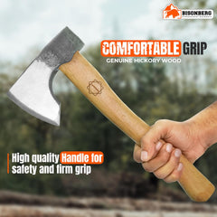 Bisonberg Gardening Axe Hatchet Axe Wood Handle Cutting Axe, Camping Axe Gardening Tools image 3