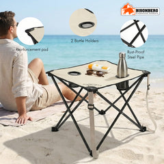 Foldable Camping Stool with Cup Holders – Portable Outdoor Seat image 1