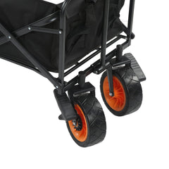Bisonberg Heavy-Duty Folding Utility Wagon Cart with Adjustable Handle | All-Terrain Wheels | Outdoor Camping, Beach & Garden Trolley image 2