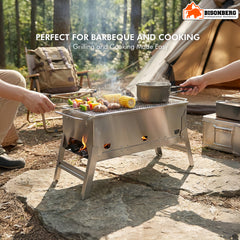 Portable Stainless Steel Charcoal BBQ Grill – Foldable Outdoor Camping Barbecue image 3