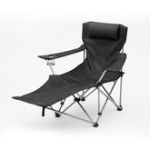 Reclining Camping Chair with Footrest – Portable Outdoor Lounge Seat