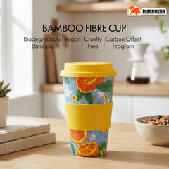 Reusable Travel Coffee Cup – Eco-Friendly Bamboo Fiber Mug with Lid image 1
