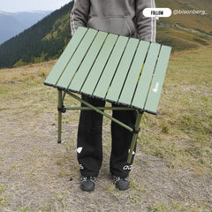 BISONBERG Aluminium Folding Camping Table Adjustable Height Table for Camping, Fishing, Hiking, Travel, Picnic, Beach - Aluminum (Square) image 2