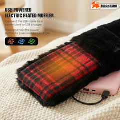 Bisonberg USB Powered Electric Heated Muffler Scarf for Winter | Soft Fur Lined | Adjustable Heat Levels | Ideal for Camping, Travel & Extreme Cold image 4