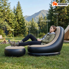 Inflatable Lounge Chair with Ottoman – Comfortable Portable Air Sofa image 2