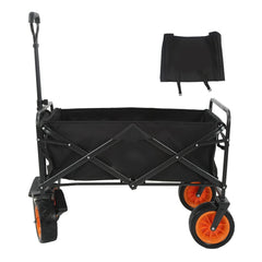 Bisonberg Heavy-Duty Folding Utility Wagon Cart with Adjustable Handle | All-Terrain Wheels | Outdoor Camping, Beach & Garden Trolley image 3