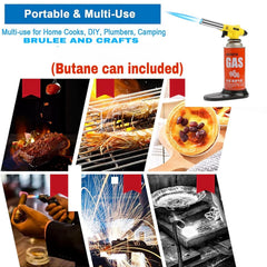 BisonBerg Automatic Camping Gas Torch Blowtorch Welding Flame Gun for Food With Butane Can image 1