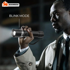 Bisonberg LED Rechargeable Torch, Emergency Long Range Flashlight, 1 Km Range image 2