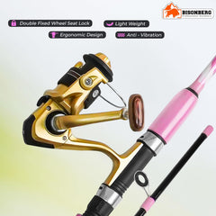 BISONBERG Tournament Quality Spinning Fishing Rod Set With Reel 210Cm image 3