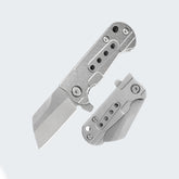Bisonberg Mini Folding Cleaver Pocket Knife | Stainless Steel EDC Utility Knife for Camping, Hiking & Outdoor Use
