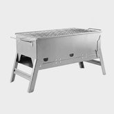 Portable Stainless Steel Charcoal BBQ Grill – Foldable Outdoor Camping Barbecue