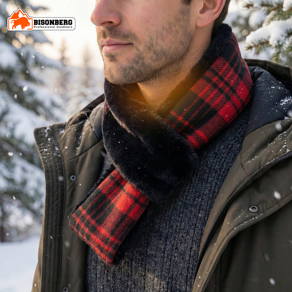 Bisonberg USB Powered Electric Heated Muffler Scarf for Winter | Soft Fur Lined | Adjustable Heat Levels | Ideal for Camping, Travel & Extreme Cold image 1