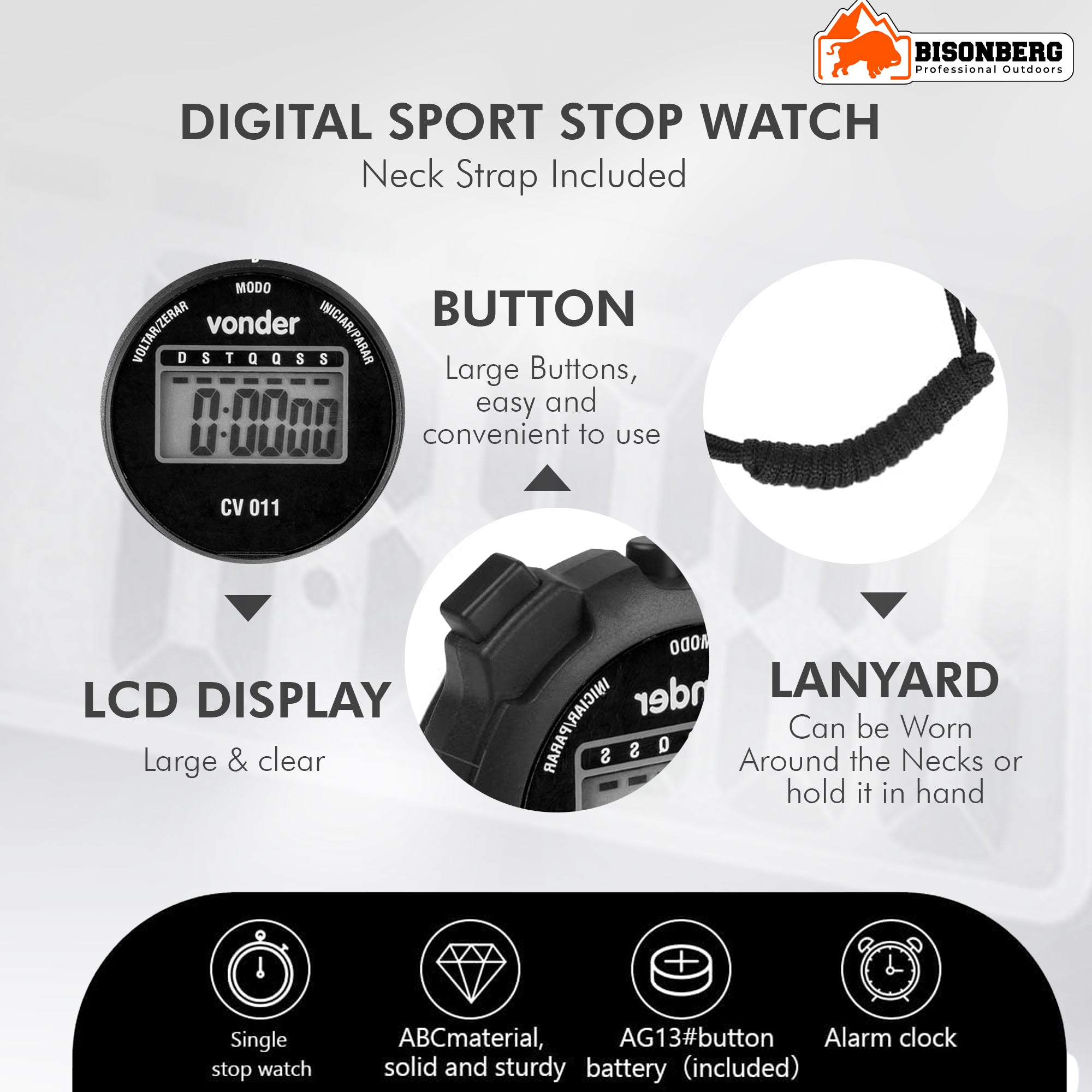 Digital Sports Stopwatch Timer – Vonder CV011 image 4