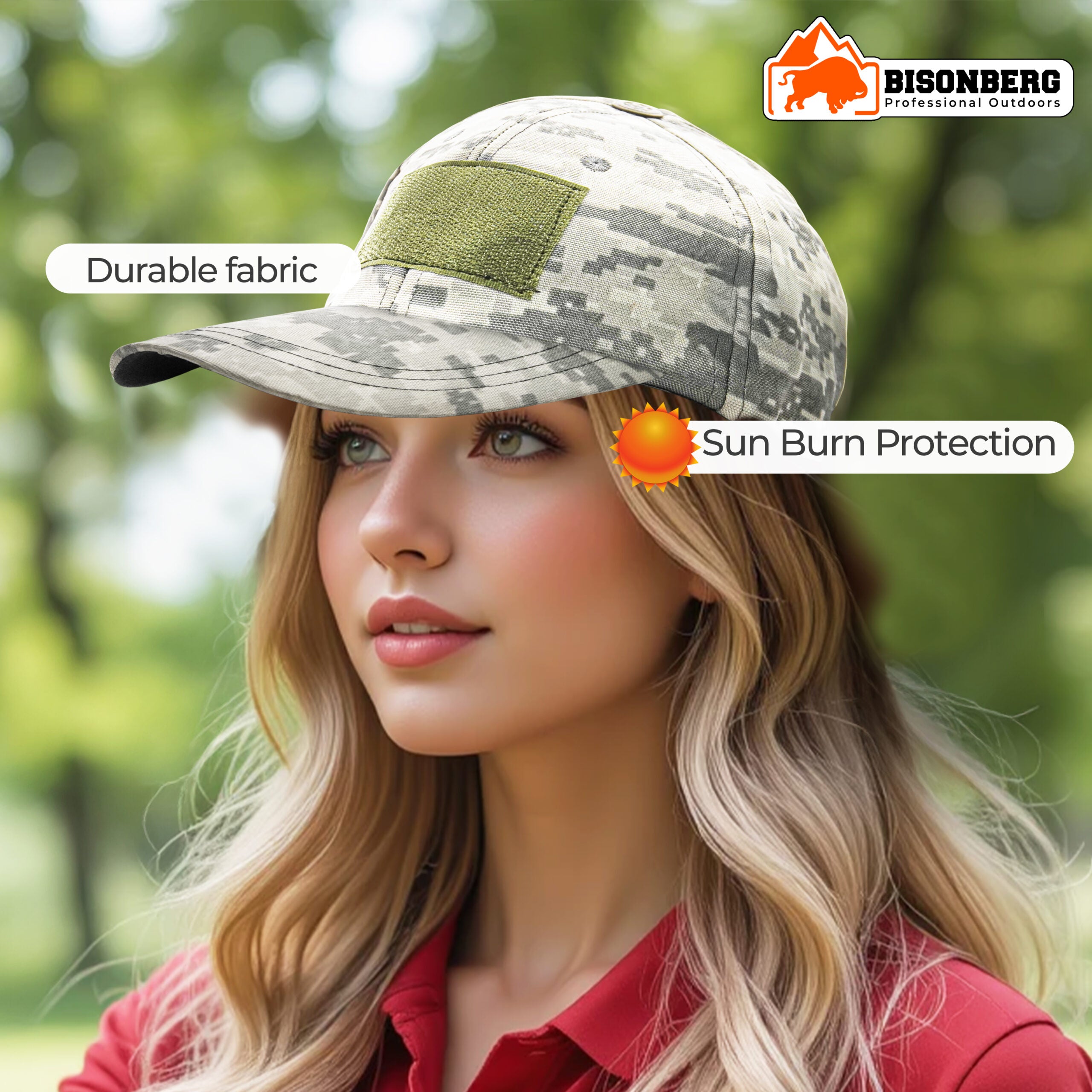 BisonBerg tactical hat, adjustable camo cap, men’s military cap image 3