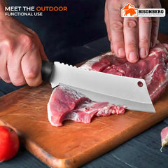 BISONBERG Kitchen Knife/Meat Knife for Kitchen Home & Outdoor Cooking Use Ideal for Portable, Travel - Silver image 1