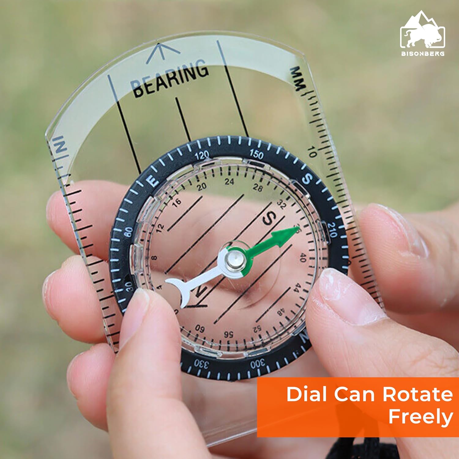 3 in1 Multifunction Compass Carabiner Clip Keychain Thermometer Guiding Keyring for Outdoor Hiking Camping Climbing Hunting Travelling, Pack of 1 image 1