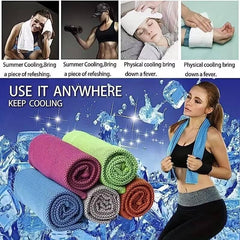 Cooling Towel - Microfiber Ice Sports Towel for Neck - Cool Cold Towel for Instant Cooling, for Yoga, Travel, Gym, Camping, Fitness, Running, Workout - Pack of 4 image 2