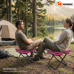 BISONBERG Portable Folding Camping Stool with Carry Case – Lightweight Compact Travel Seat for Camping, Hiking, Fishing & Outdoor Use image 1