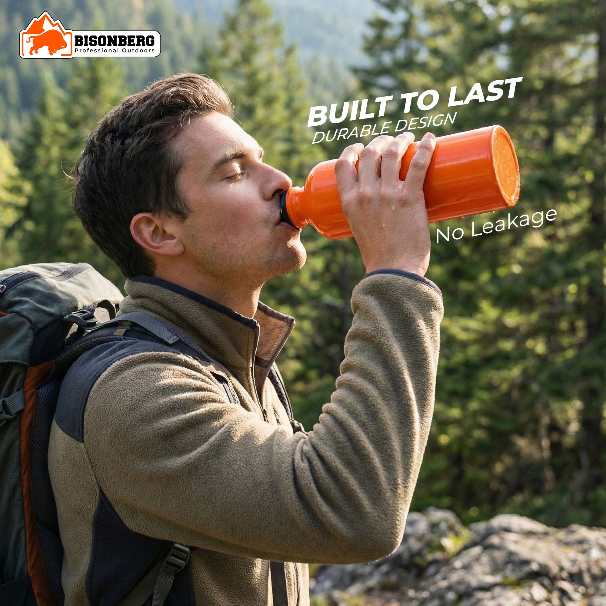 Orange Stainless Steel Water Bottle with Loop Cap – Reusable Leakproof Drinking Bottle image 4